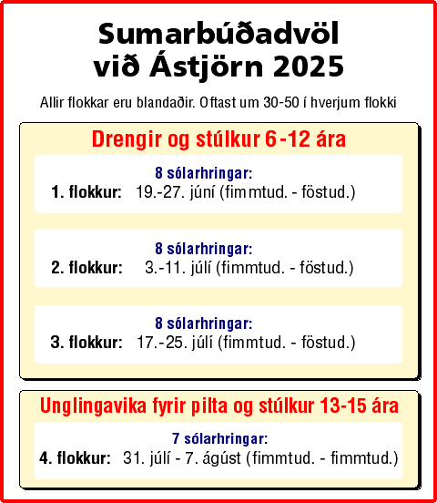 Flokkaskipan við Ástjörn 2025