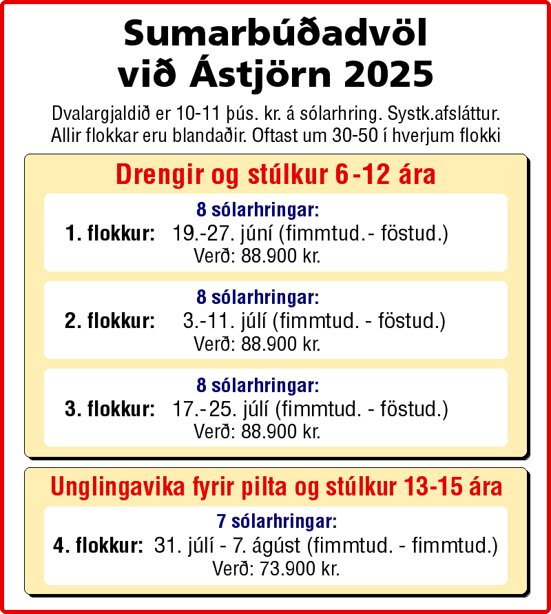 Flokkaskipan við Ástjörn 2025